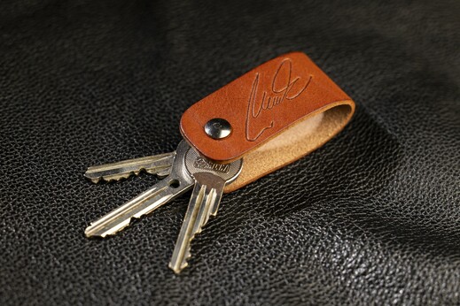 Kožená klíčenka - Brašnářství Nosek Liberec - detail s klíči