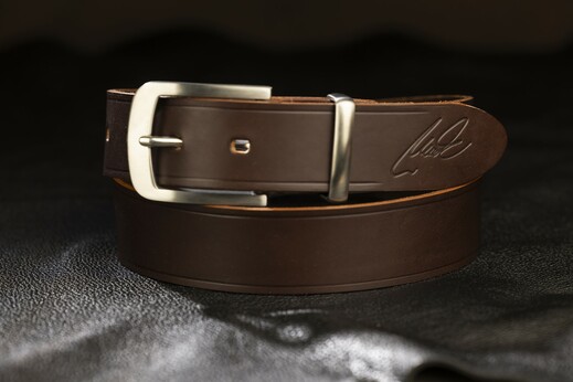 Kožený pánský opasek - Brašnářství Nosek Liberec - varianta hnědá
